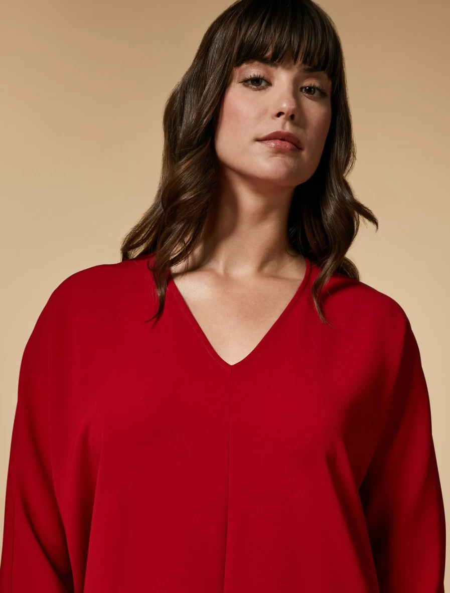 Marina Rinaldi Women's Red Triacetate Dress - Elegant & Comfortable Formal Wear
