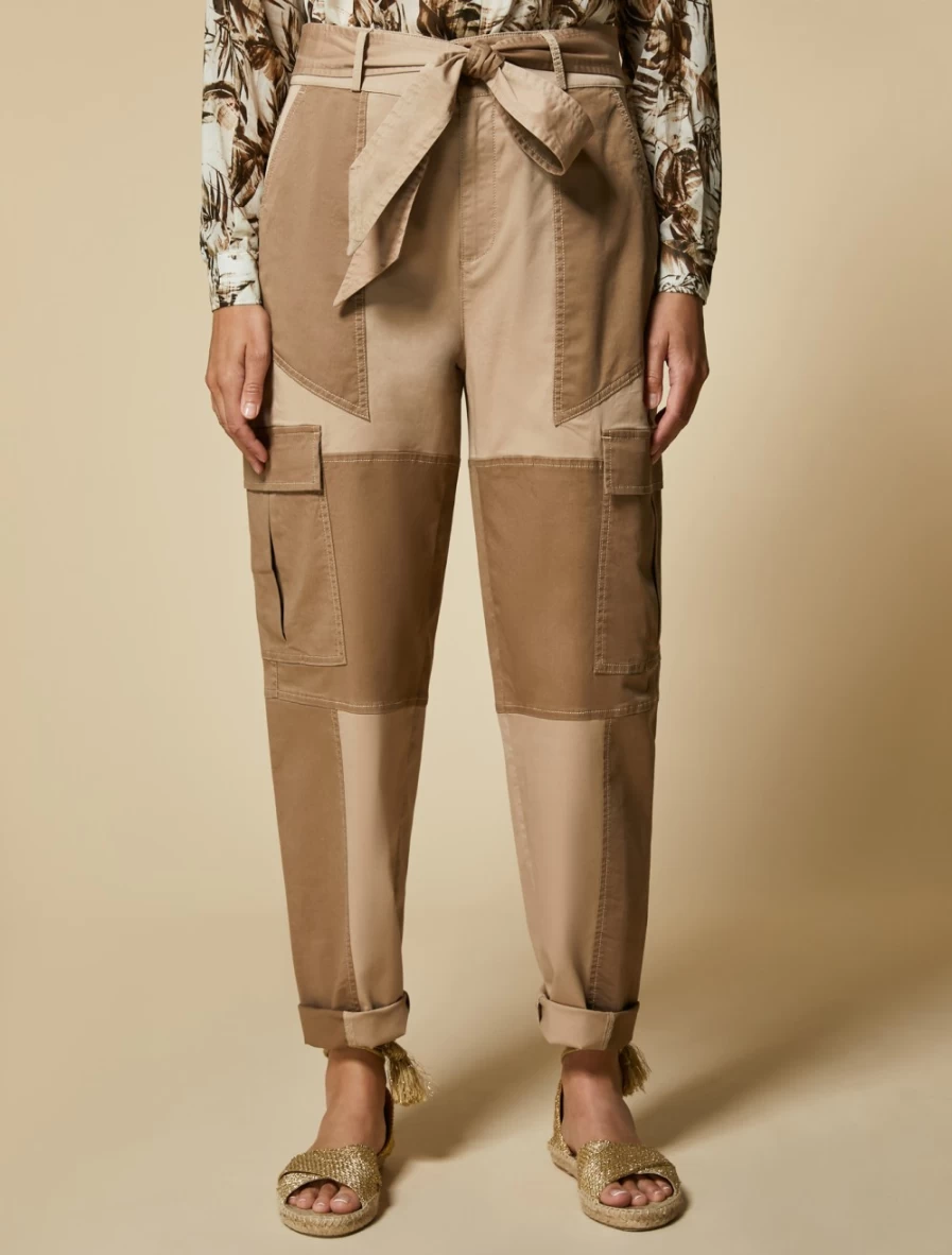 Marina Rinaldi Women's Colonial Cotton Gabardine Cargo Trousers | Comfortable & Stylish