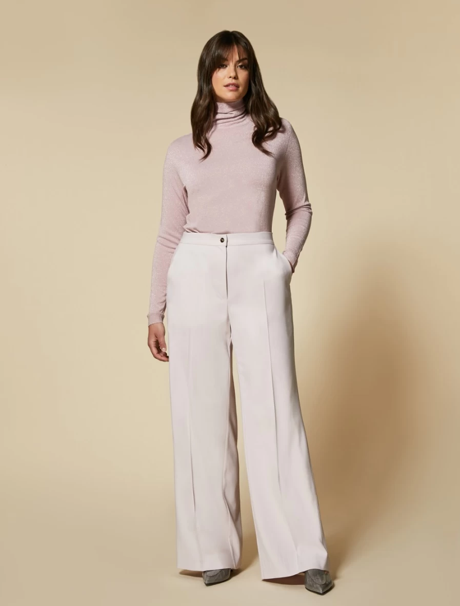 Marina Rinaldi Women's Pink Twill Trousers | Classic Comfort Fit