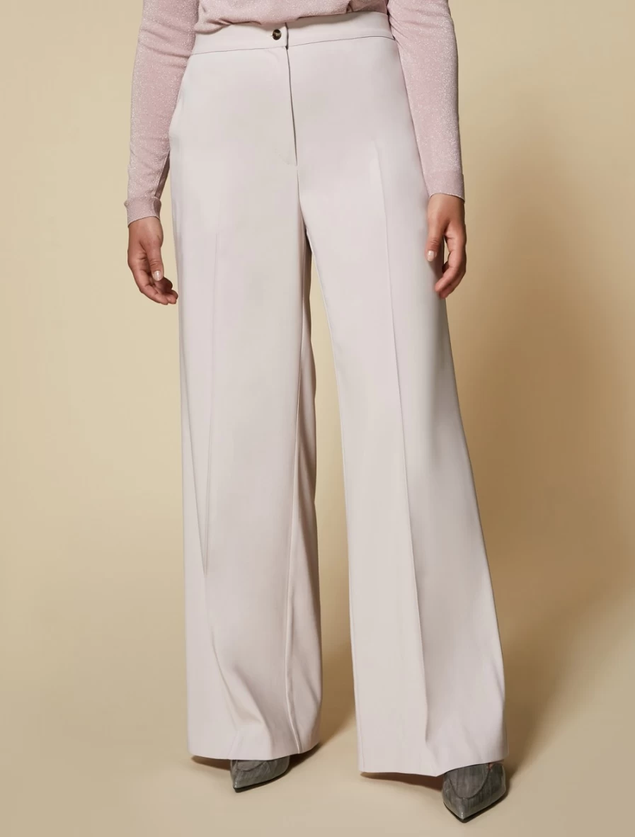 Marina Rinaldi Women's Pink Twill Trousers | Classic Comfort Fit