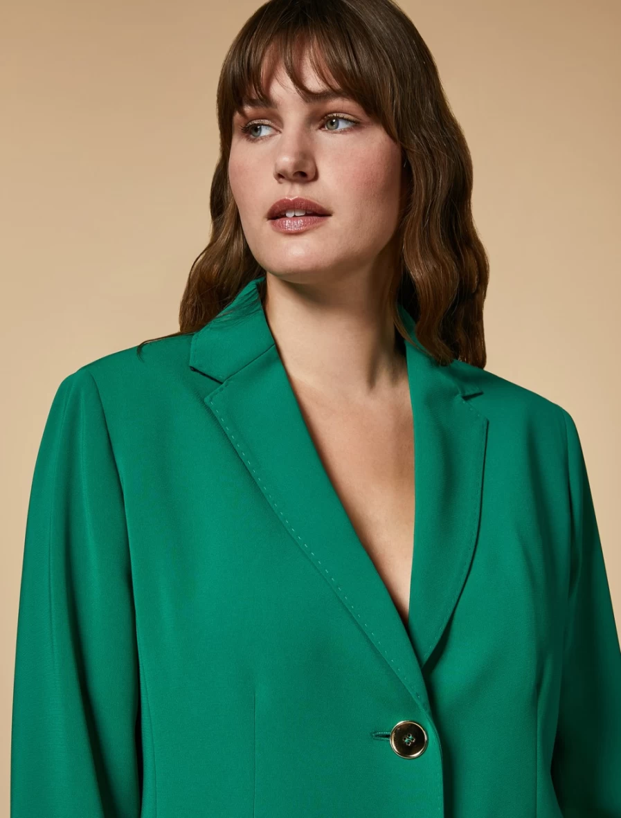 Marina Rinaldi Women's Dark Green Triacetate Blazer - Elegant Tailored Jacket