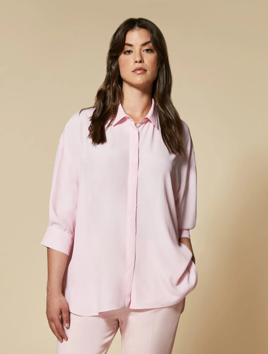 Marina Rinaldi Women's Pink Silk-Blend Shirt