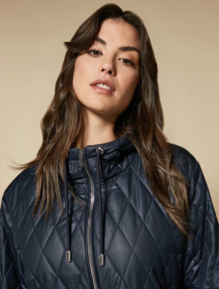"Marina Rinaldi Women's Dark Navy Quilted Down Jacket | Warm Winter Coat"