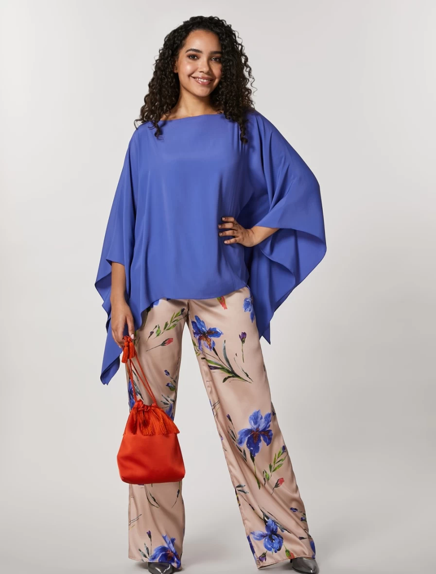 Marina Rinaldi Women's Oil Color Silk Blend Poncho