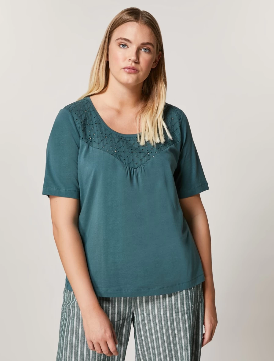 Marina Rinaldi Women's Dark Green St. Gallen And Jersey T-Shirt
