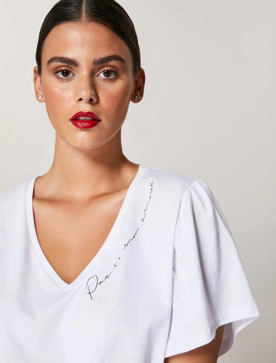 "Marina Rinaldi Women's White Cotton Jersey T-Shirt"