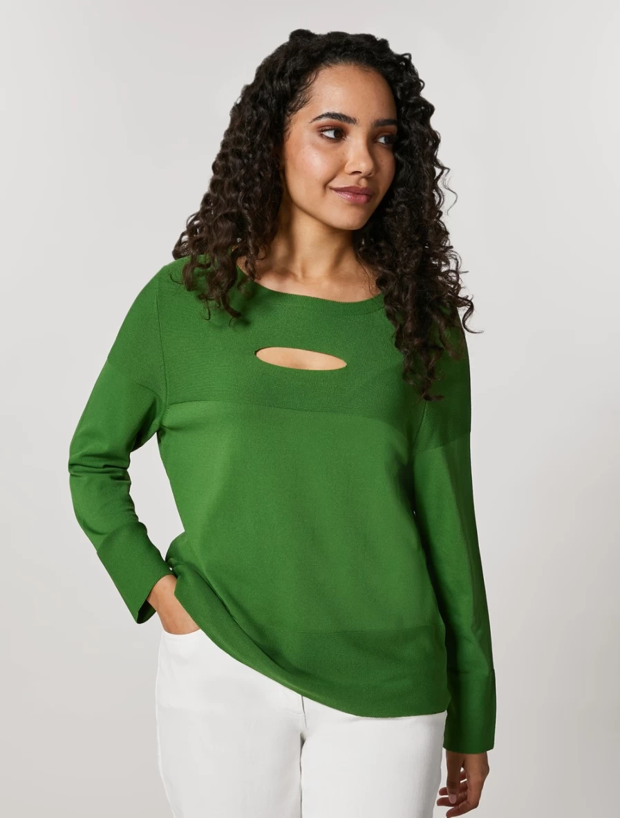 Marina Rinaldi Women's Green Stretch Viscose Sweater