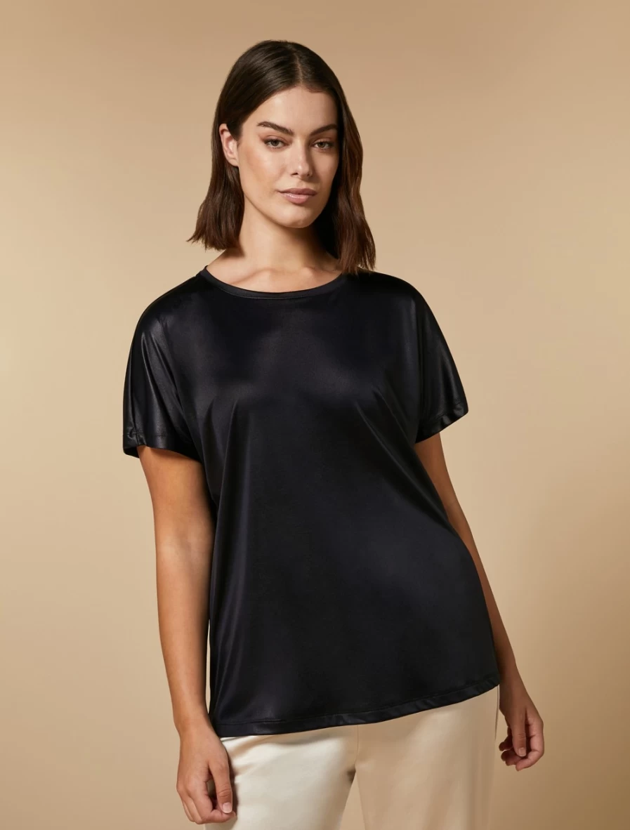 Marina Rinaldi Women's Black Jersey T-Shirt - Soft Cotton Classic Fit Tee