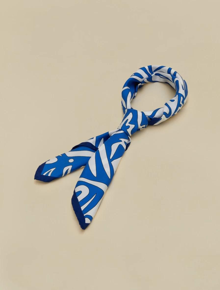 Marina Rinaldi Women's China Blue Silk Twill Foulard Scarf