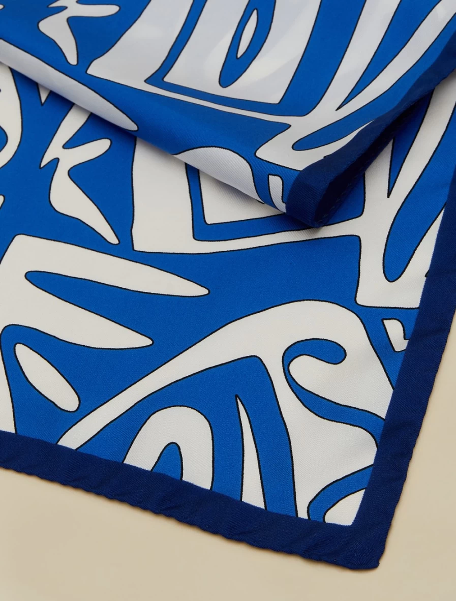 Marina Rinaldi Women's China Blue Silk Twill Foulard Scarf