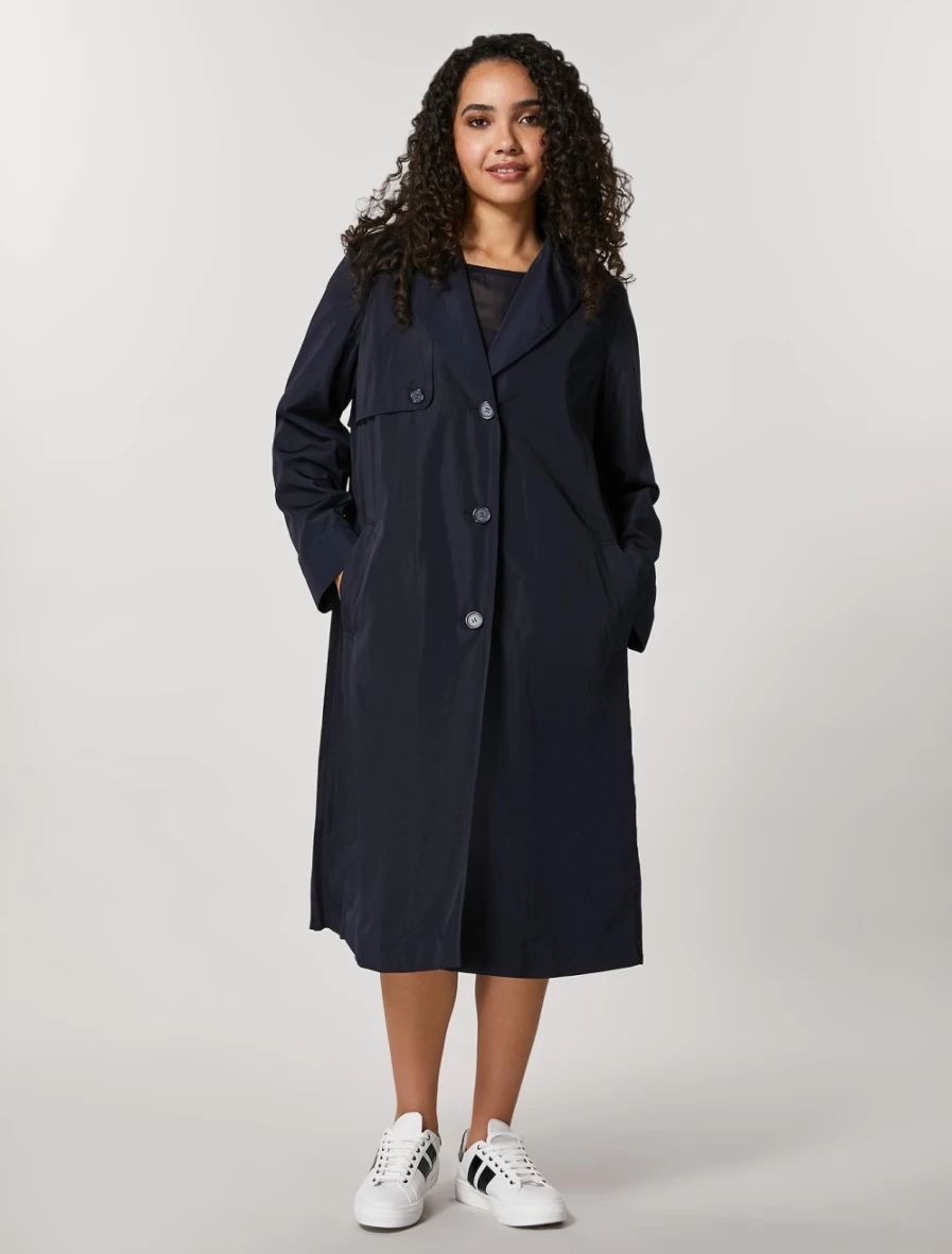 Marina Rinaldi Women's Dark Navy Double Cloth Trench Coat