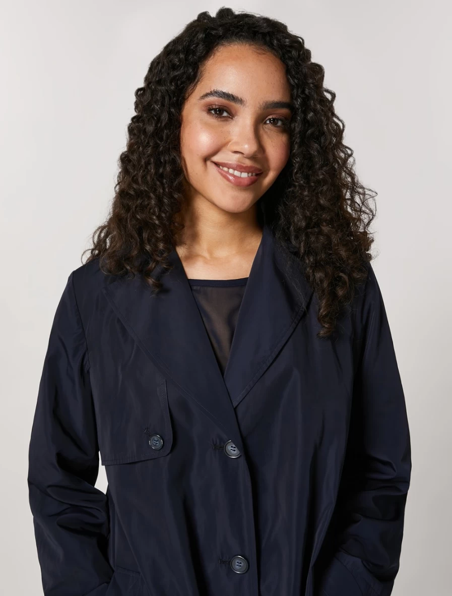 Marina Rinaldi Women's Dark Navy Double Cloth Trench Coat