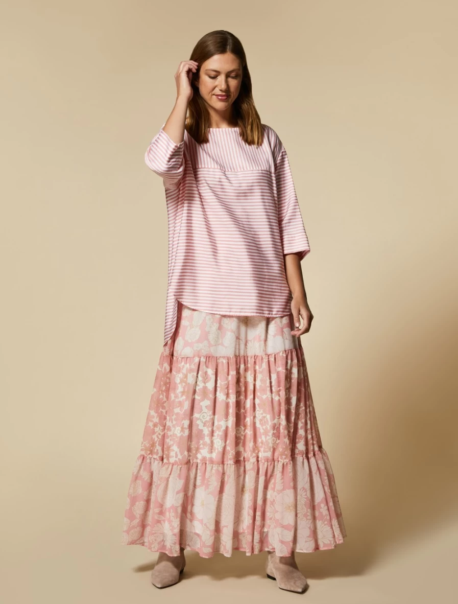 "Marina Rinaldi Women's Lilac Long Georgette Skirt"