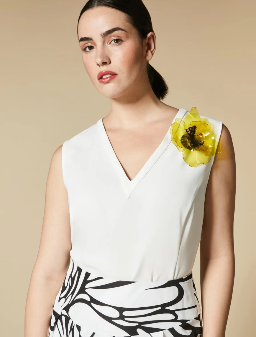 "Marina Rinaldi Yellow Flower Brooch for Women - Elegant Floral Pin"
