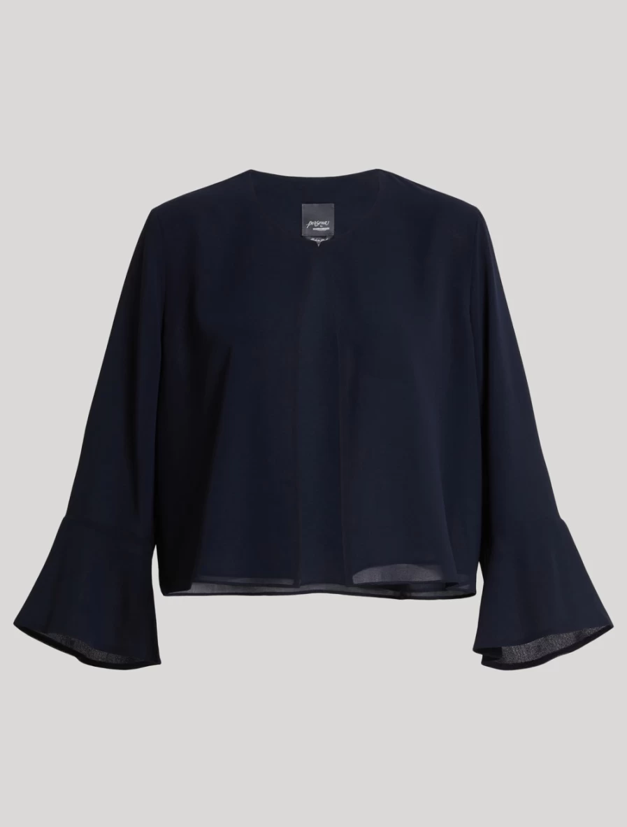 Marina Rinaldi Women's Dark Navy Georgette Jacket - Elegant Lightweight Blazer