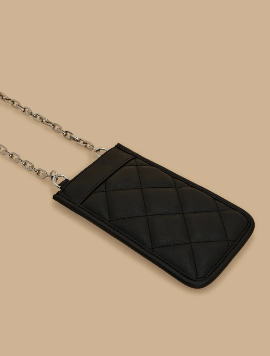 Marina Rinaldi Women's Black Coated Fabric Phone Pouch - Stylish & Protective Case