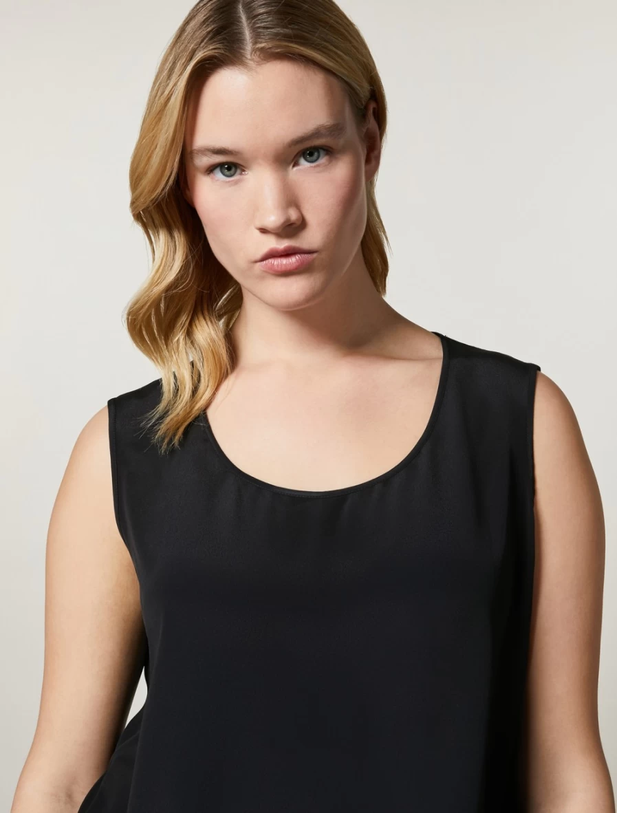 Marina Rinaldi Women's Black Silk-Blend Top – Elegant & Comfortable