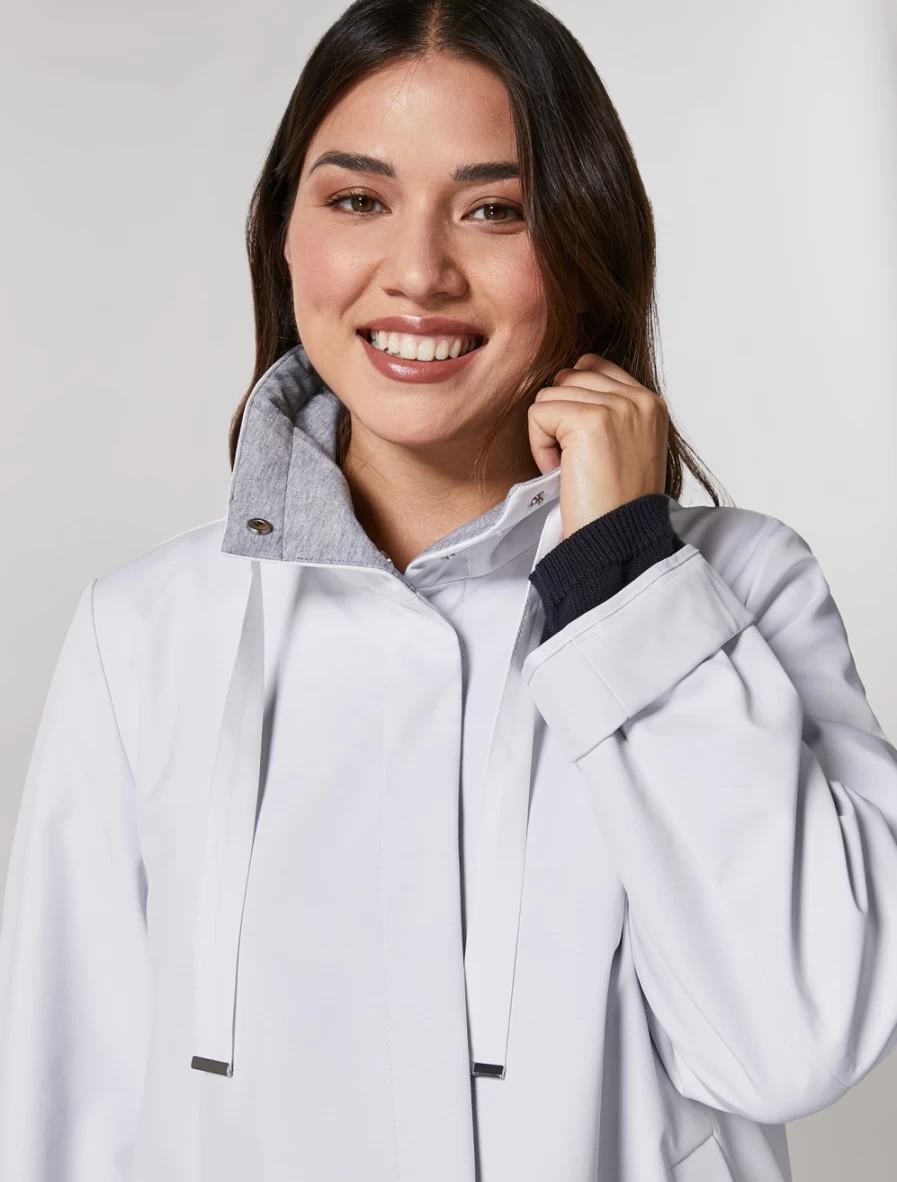 Marina Rinaldi Women's White Technical Fabric Jersey Jacket