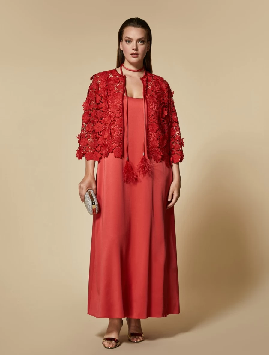 "Marina Rinaldi Women's Red Feather-Embellished Belt"