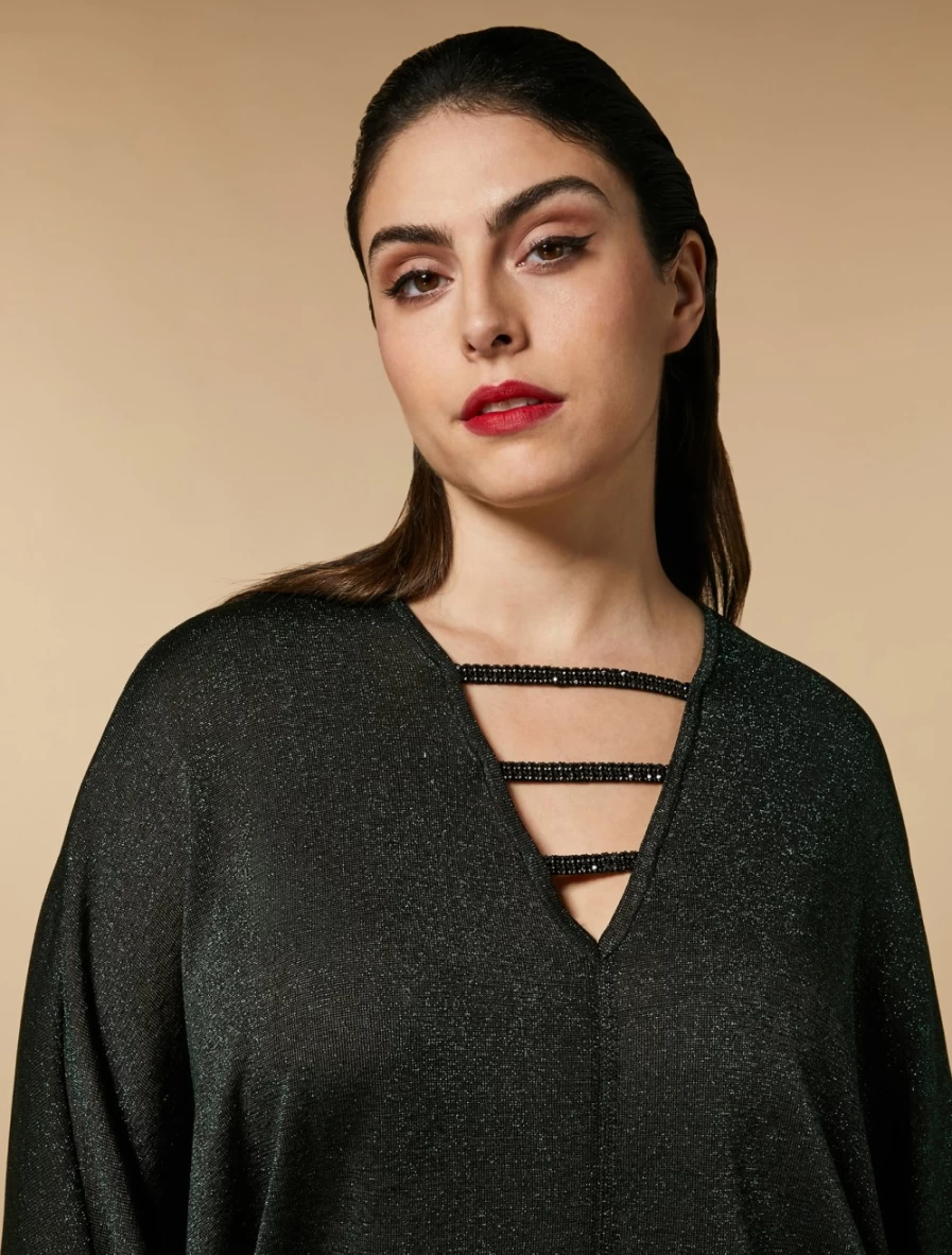 Marina Rinaldi Women's Dark Green Lurex Viscose Sweater