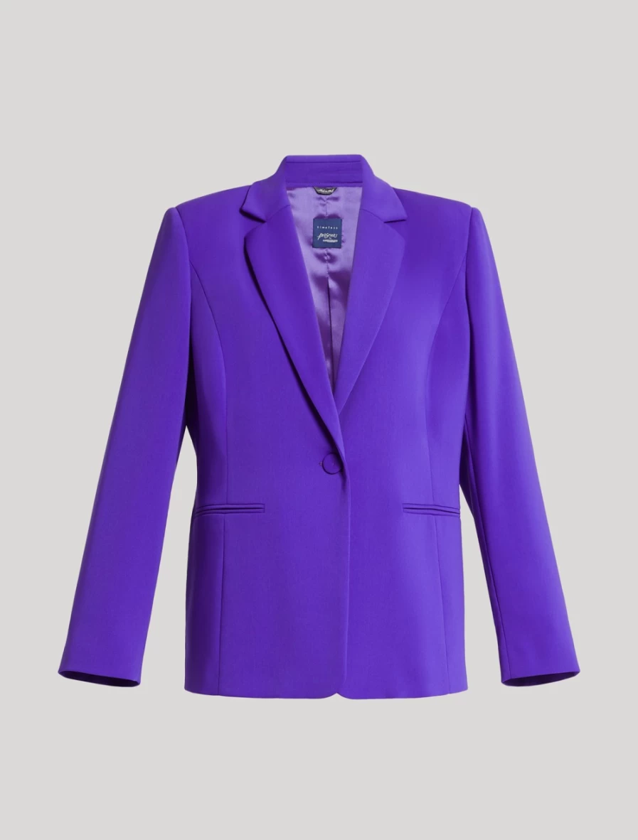 Marina Rinaldi Women's Purple Fluid Stretch Fabric Blazer – Elegant Tailored Fit