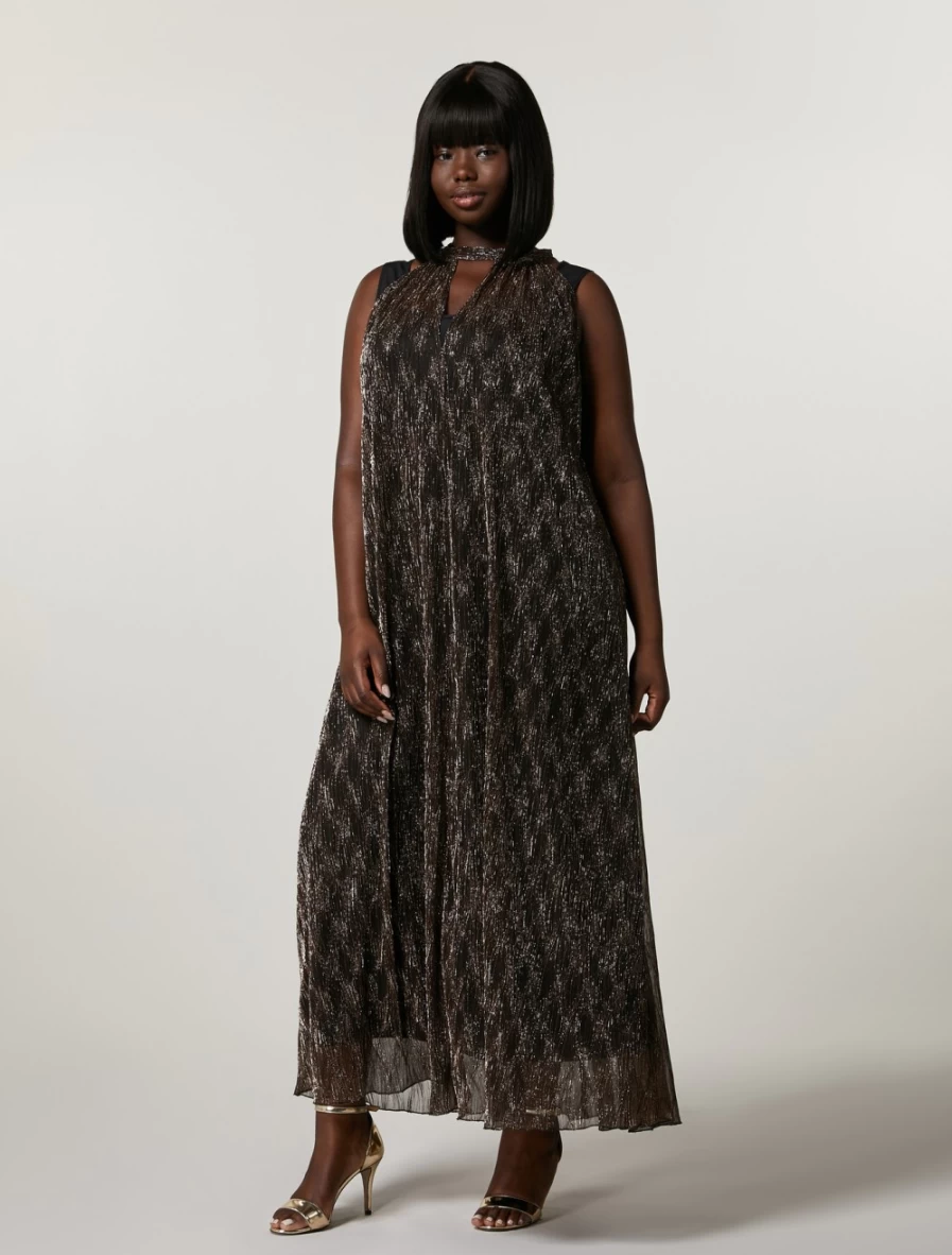 Marina Rinaldi Women's Rust Laminated Jersey Dress