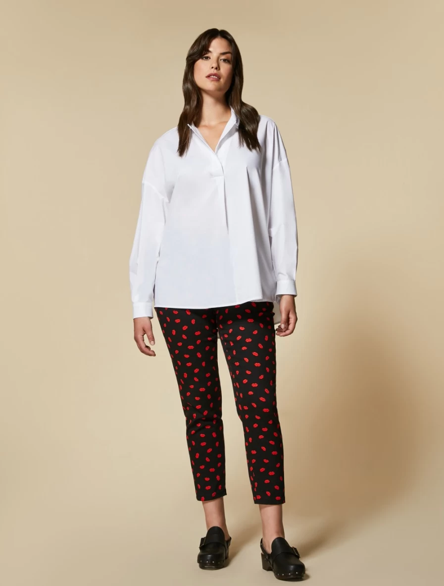 Marina Rinaldi Women's Black Slim-Fit Cotton Bull Denim Trousers