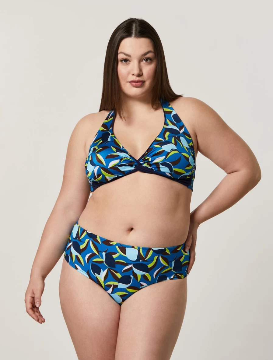 "Marina Rinaldi Women's China Blue Printed Bikini Swimwear"