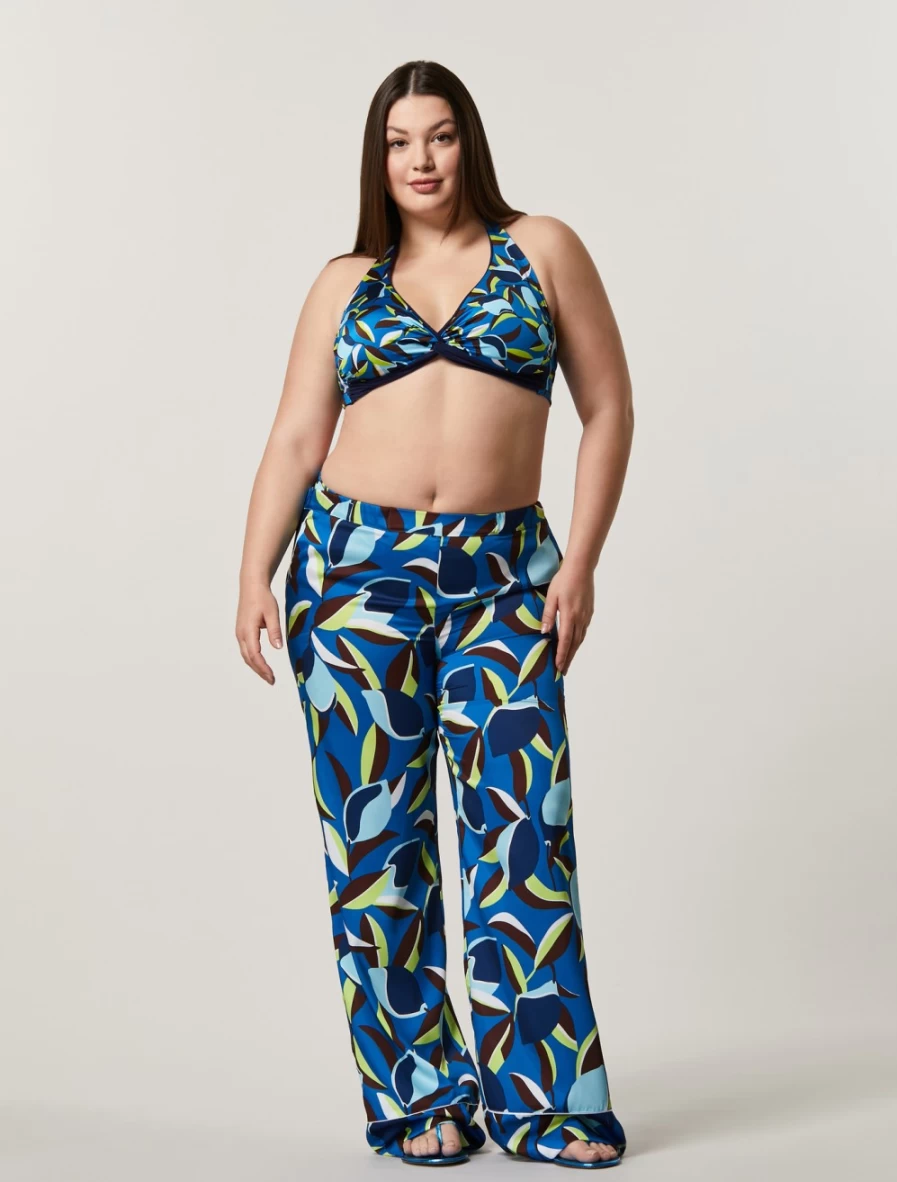 "Marina Rinaldi Women's China Blue Printed Bikini Swimwear"