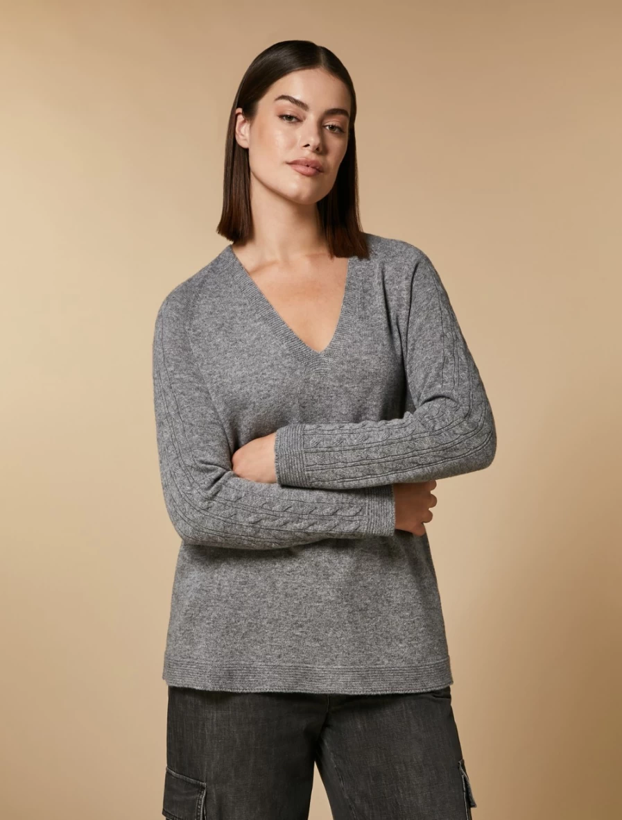 Marina Rinaldi Women's Medium Grey Cashmere-Blend Sweater
