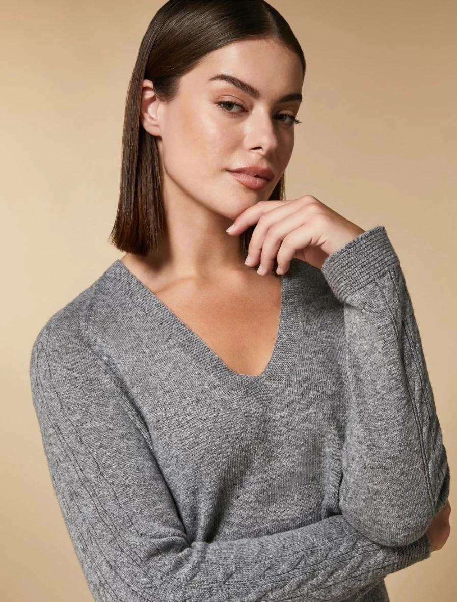 Marina Rinaldi Women's Medium Grey Cashmere-Blend Sweater