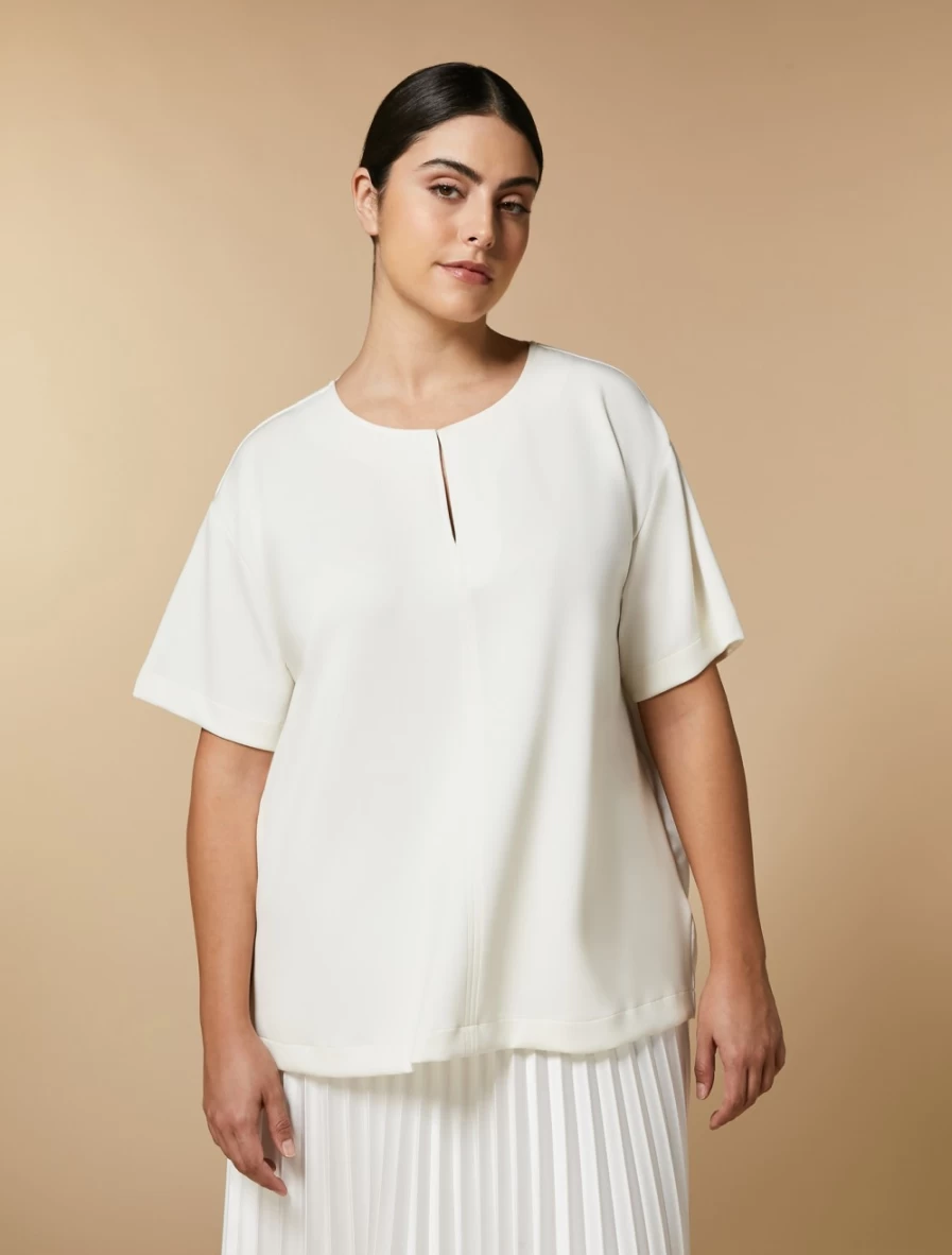 Marina Rinaldi Women's White Technical Jersey Sweatshirt - Premium Comfort & Style