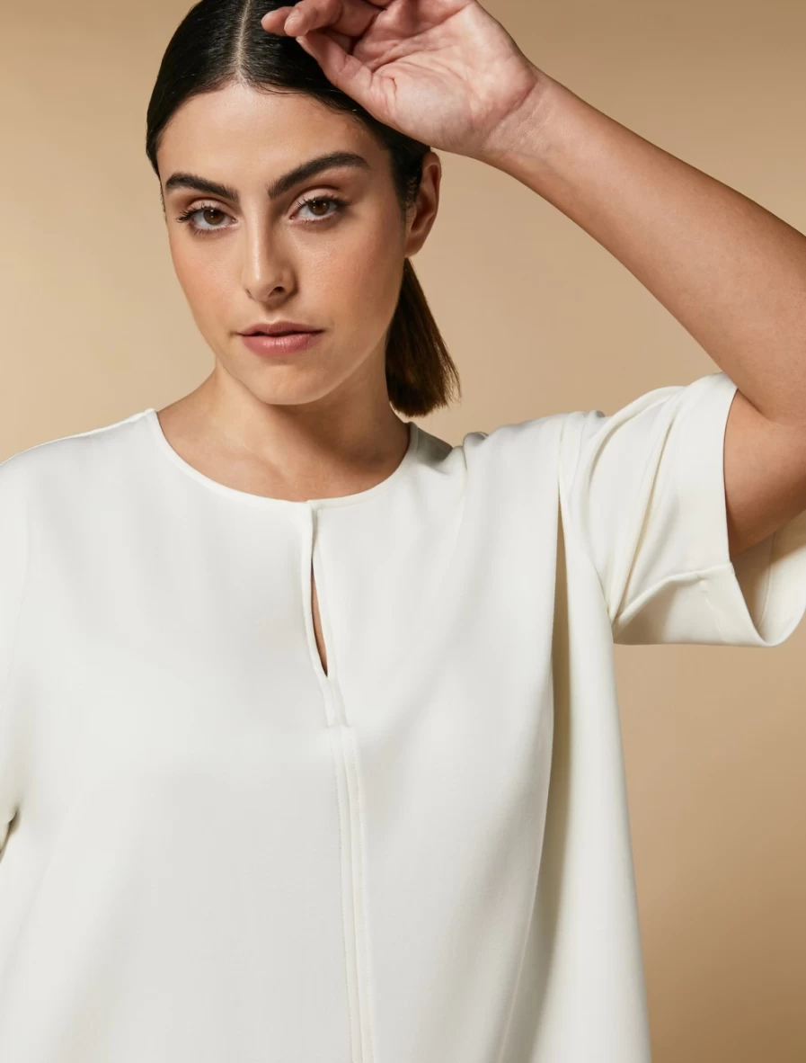 Marina Rinaldi Women's White Technical Jersey Sweatshirt - Premium Comfort & Style