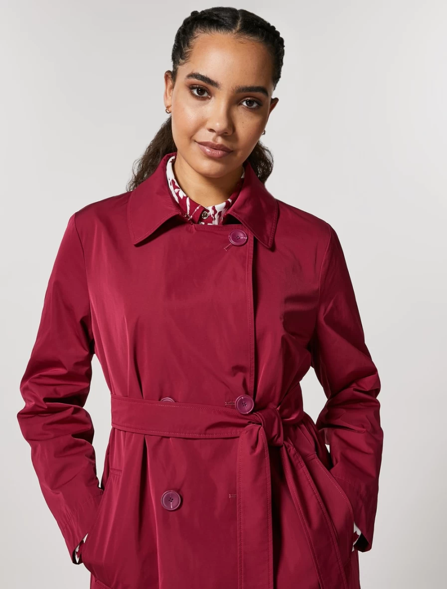 Marina Rinaldi Women's Bordeaux Water-Repellent Memory Trench Coat