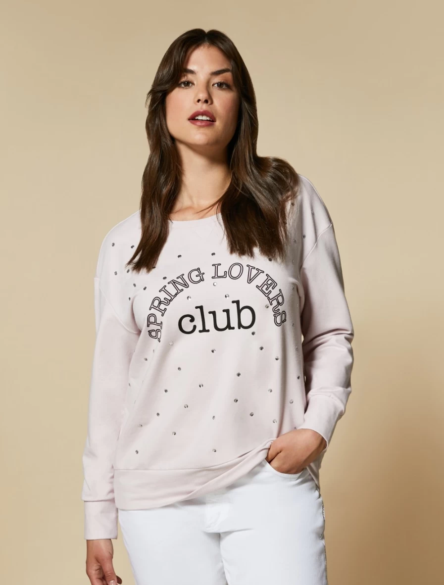 "Marina Rinaldi Women's Lilac Jersey Sweatshirt - Soft Comfort Pullover"