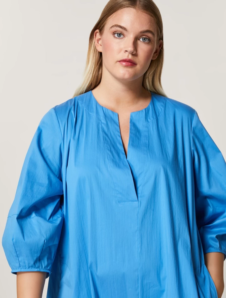 "Marina Rinaldi Women's Ski Blue Stretch Cotton Nylon Dress"