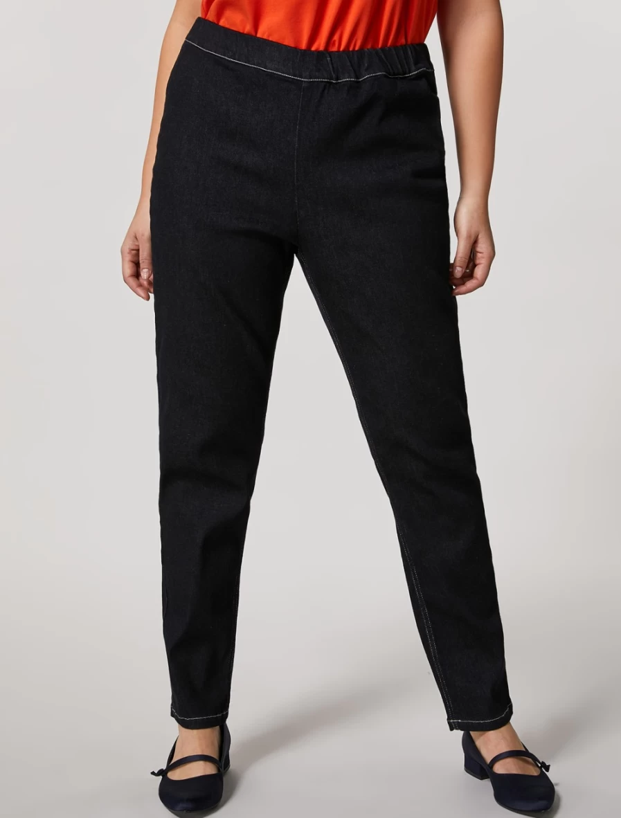 Marina Rinaldi Women's Dark Navy Fit Denim Leggings - Stretch Comfort Jeans