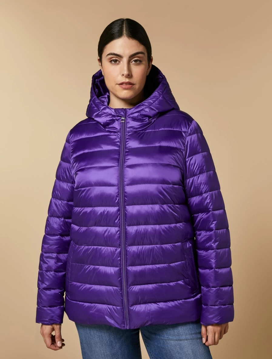 Women's Marina Rinaldi Purple Quilted Down Jacket – Waterproof & Stylish Winter Coat