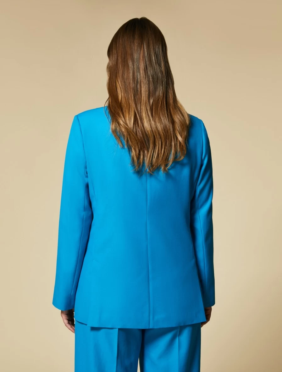 Marina Rinaldi Women's Turquoise Viscose Blazer Jacket for Elegant Style