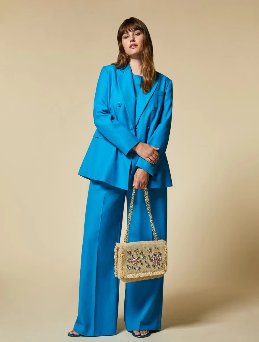 Marina Rinaldi Women's Turquoise Viscose Blazer Jacket for Elegant Style