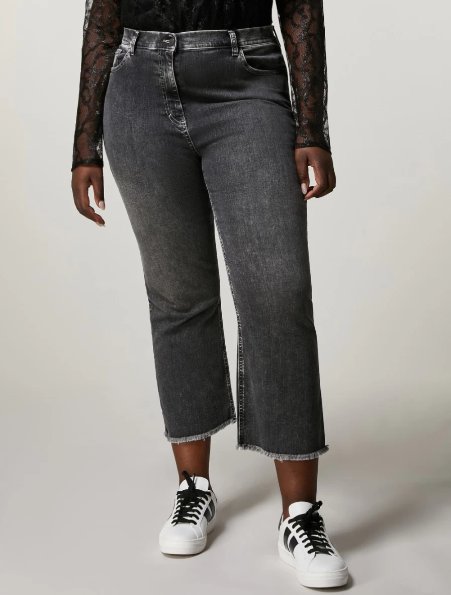 Marina Rinaldi Women's Black Stretch Denim Trousers for Comfort & Style