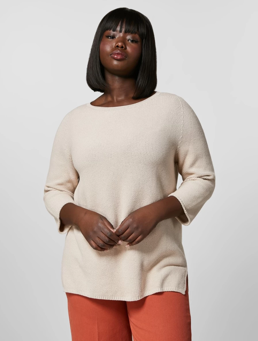Marina Rinaldi Women's Colonial Pure Cotton Sweater - Soft & Comfortable Knit Top