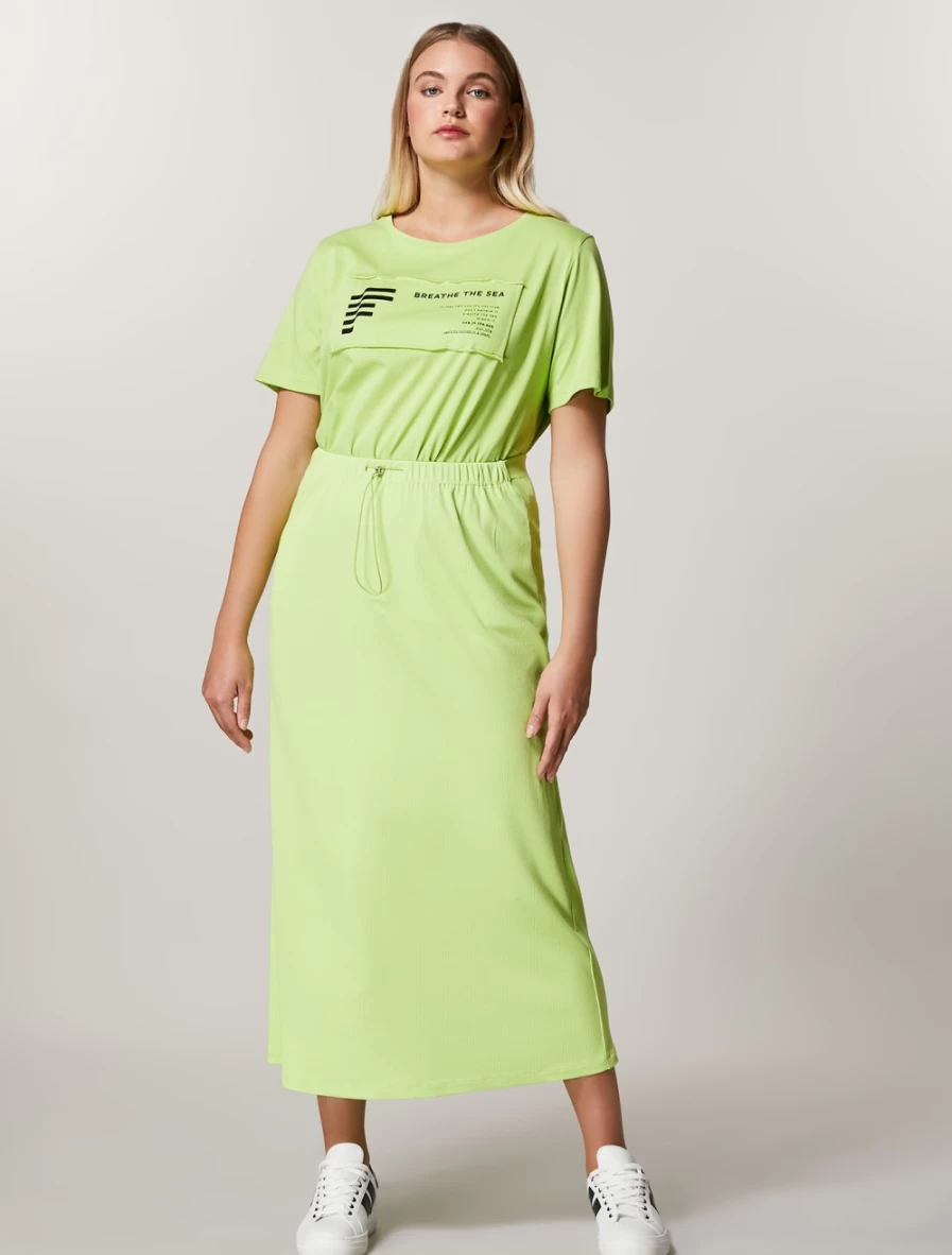Marina Rinaldi Women's Green Jersey Skirt