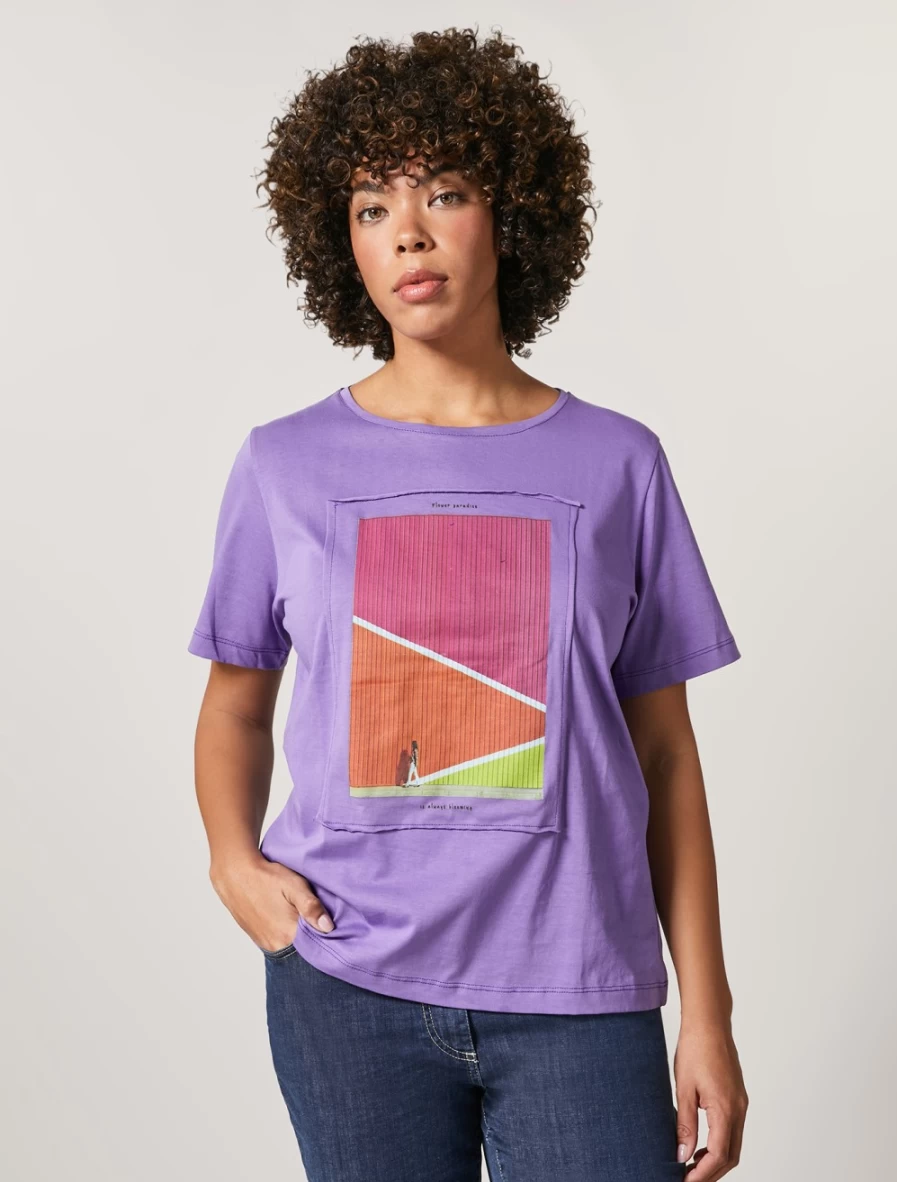 "Marina Rinaldi Women's Purple Jersey T-Shirt"