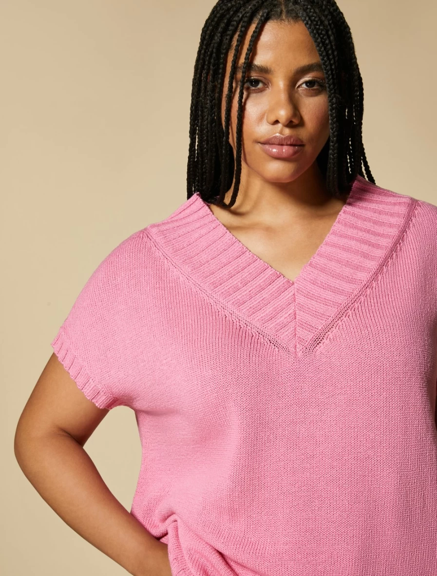 Marina Rinaldi Women's Pink Cotton Sweater