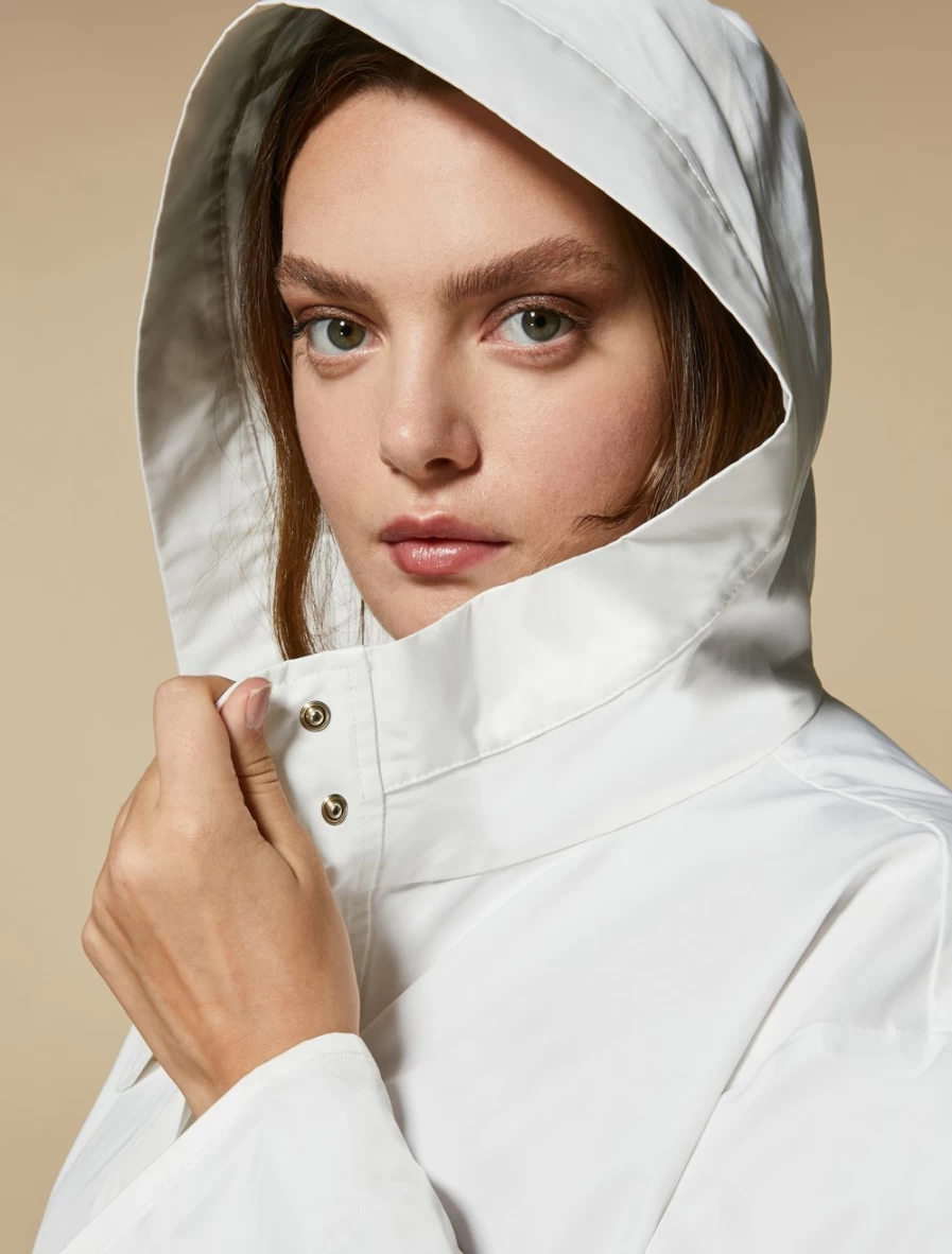"Marina Rinaldi Women's White Water-Repellent Gabardine Raincoat"