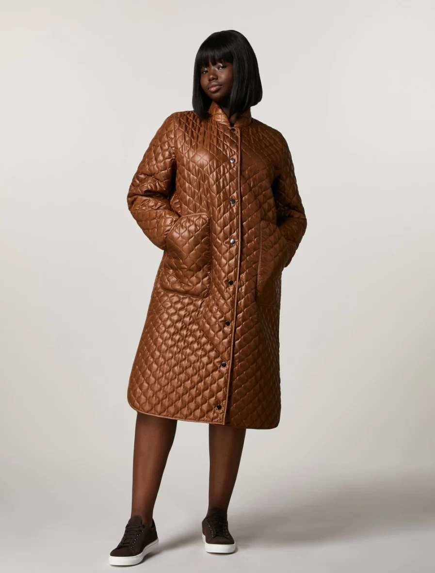 Marina Rinaldi Women's Brown Wad-Padded Jacket - Warm Quilted Outerwear Coat