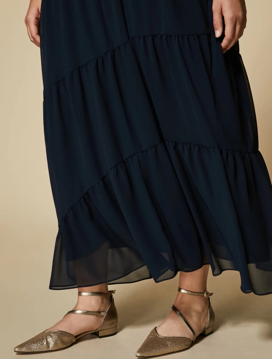 Marina Rinaldi Women's Dark Navy Crepe Georgette Dress