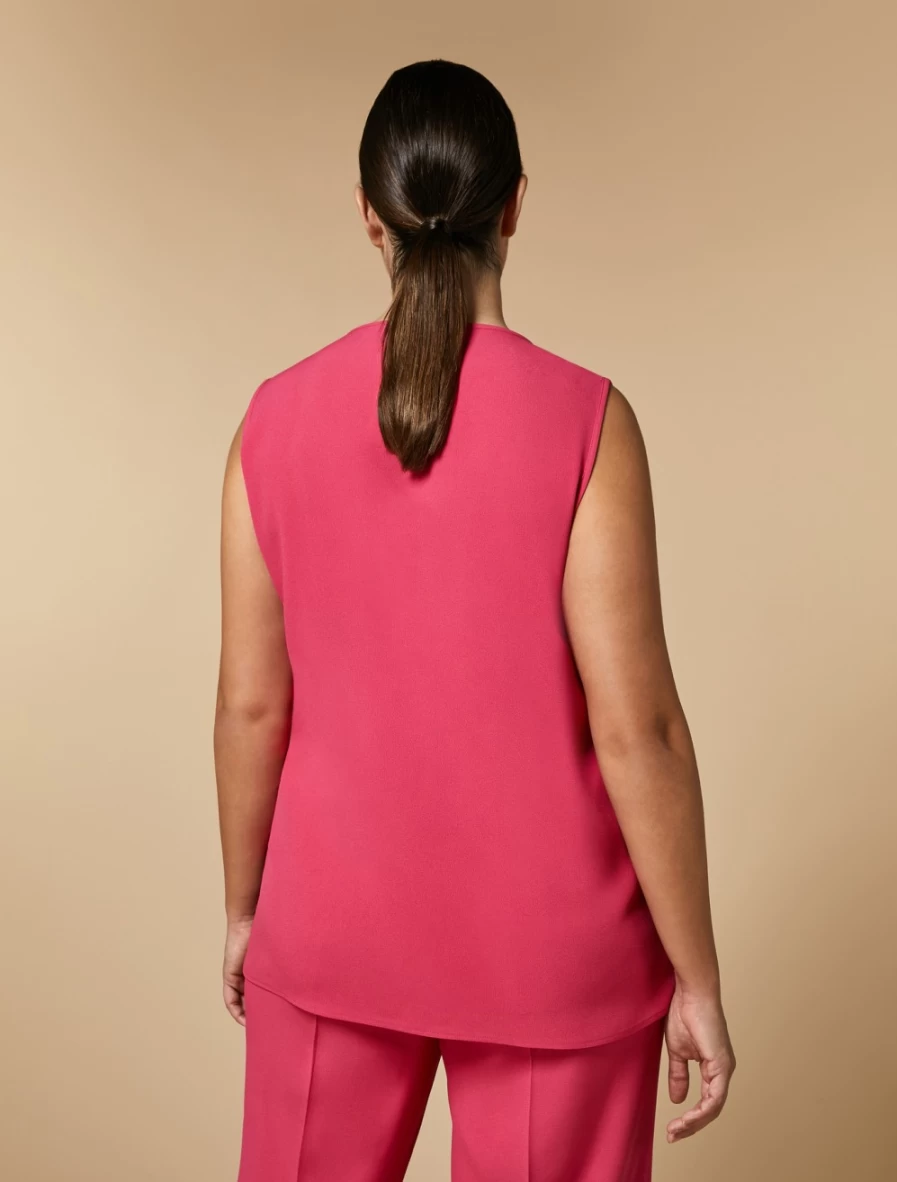Marina Rinaldi Women's Fuchsia Lace and Crepe Blouse