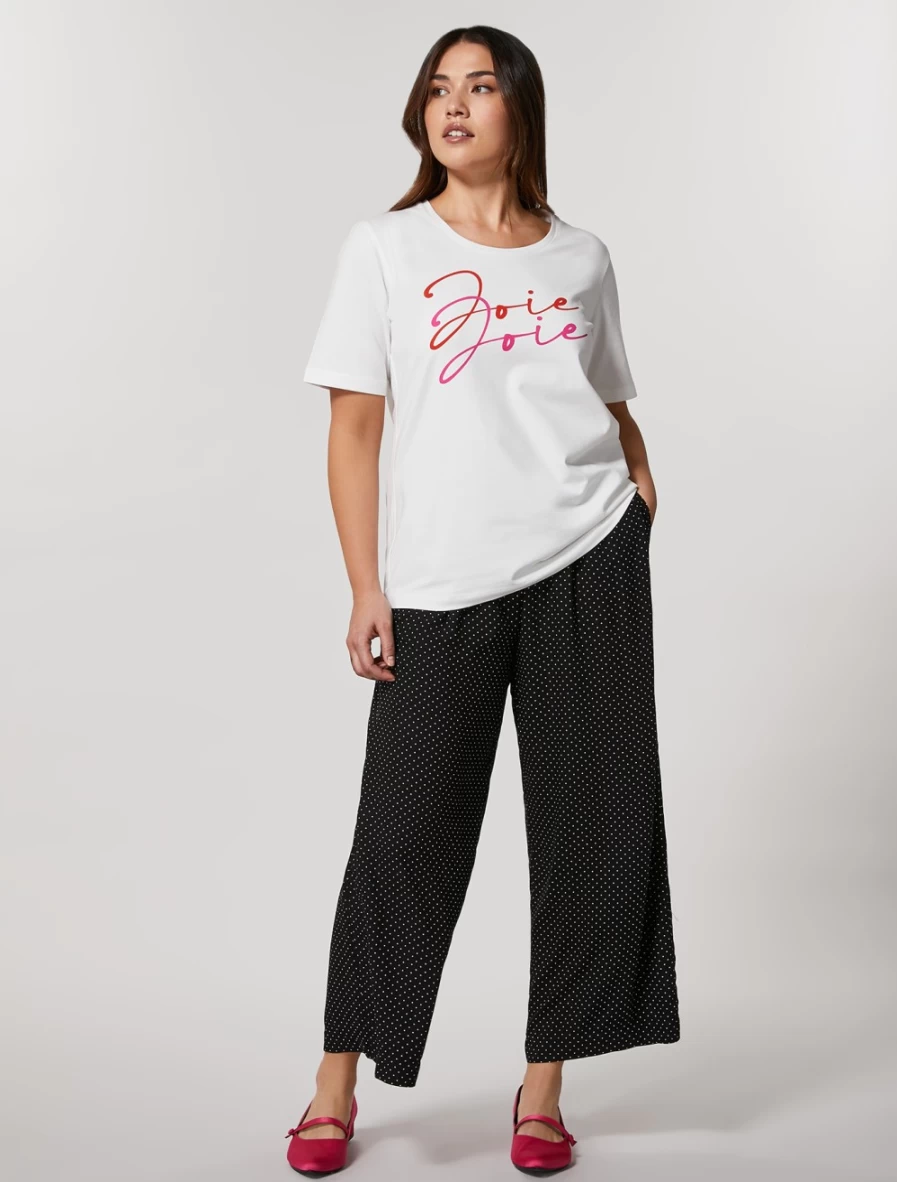 "Marina Rinaldi Women's Black Printed Cropped Trousers"